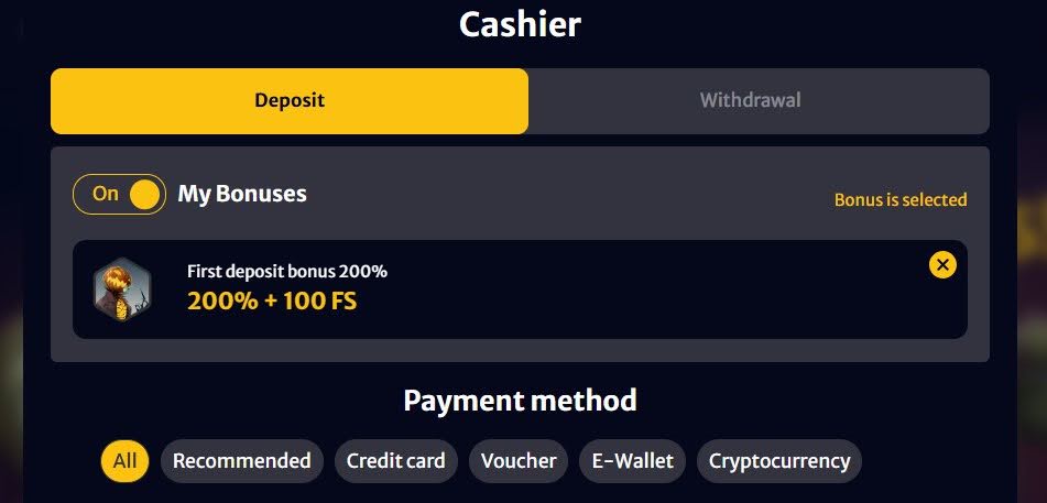 200% casino bonus